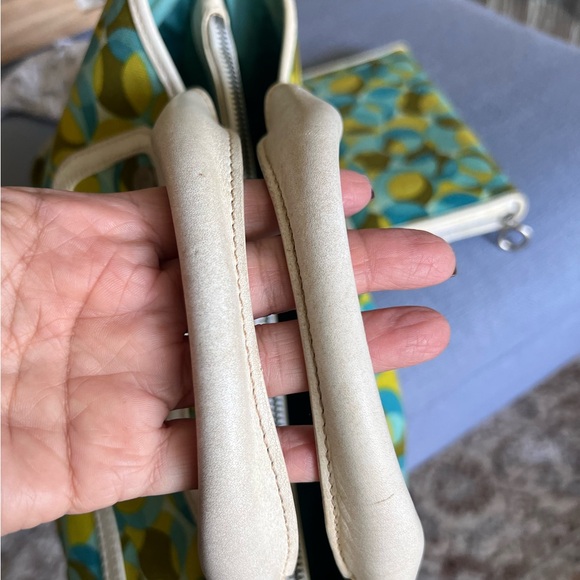 Céline Multicolor Canvas Leather Boogie Satchel Tote Bag and Wallet Turquoise - Picture 16 of 16